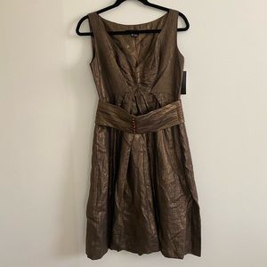 Zara NWT Bronze Linen Dress